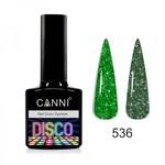 Зображення  Світловідбивний гель-лак Disco CANNI №536 Соковитий зелений, 7,3 мл, Цвет №: 536