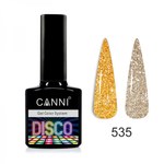Зображення  Світловідбивний гель-лак Disco CANNI №535 Золото, 7,3 мл, Цвет №: 535