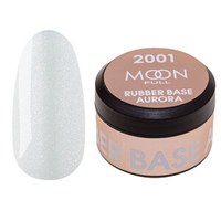 Изображение  Rubber base Moon Full Aurora 2001, white with fine shimmer, 15 ml, Volume (ml, g): 15, Color No.: 1