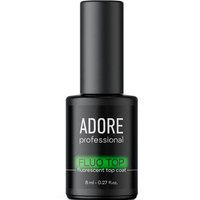 Изображение  Glossy top with the effect of lemon fluorescent glow in the dark Adore Fluo Top, 8 ml