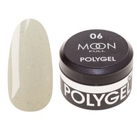 Зображення  Moon Full Poly Gel №06 полігель для нарощування нігтів Молочний із шиммером, 15 мл, Об'єм (мл, г): 15, Цвет №: 06