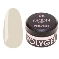 Изображение  Moon Full Poly Gel No08 Polygel for nail extension Nude with shimmer, 15 ml, Volume (ml, g): 15, Color No.: 8