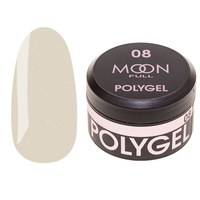 Изображение  Moon Full Poly Gel No08 Polygel for nail extension Nude with shimmer, 15 ml, Volume (ml, g): 15, Options: 8