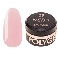 Зображення  Moon Full Poly Gel №09 полігель для нарощування нігтів Натурально рожевий з шиммером, 15 мл, Об'єм (мл, г): 15, Цвет №: 09