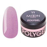 Изображение  Moon Full Poly Gel №11 полигель для наращивания ногтей Лёгкий розовый с шиммером, 15 мл, Объем (мл, г): 15, Цвет №: 11