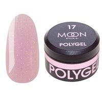 Изображение  Moon Full Poly Gel №17 Polygel for nail extension Lilac-white with shimmer, 15 ml, Volume (ml, g): 15, Options: 17