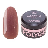 Изображение  Moon Full Poly Gel №22 полигель для наращивания ногтей Розовый Дым с шиммером, 15 мл, Объем (мл, г): 15, Цвет №: 22