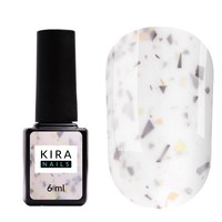 Изображение  Kira Nails Lollypop Base №003 (молочный с серо-желтыми хлопьями), 6 мл, Объем (мл, г): 6, Цвет №: 003, Цвет: Молочный