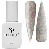 Изображение  База цветная DNKa Cover №011A Happy Молочный с кусочками нежно-розовой, голубой и желтой потальи, 12 мл., Объем (мл, г): 12, Цвет №: 011A