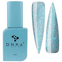 Зображення  База кольорова DNKa Cover №053 Glowing Блакитний світловідбиваючий з паєтками, 12 мл, Об'єм (мл, г): 12, Цвет №: 053