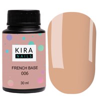 Зображення  Kira Nails French Base 006 (теплий бежевий), 30 мл, Об'єм (мл, г): 30, Цвет №: 006