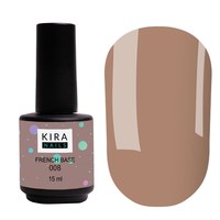 Зображення  Kira Nails French Base 008 (теплий світло-коричневий), 15 мл, Об'єм (мл, г): 15, Цвет №: 008
