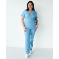 Изображение  Медицинский костюм женский Рио голубой +SIZE р. 58, "БЕЛЫЙ ХАЛАТ" 346-333-704, Размер: 58, Цвет: голубой