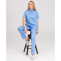 Изображение  Women's medical suit Denver blue s. 48, "WHITE ROBE" 429-333-679, Size: 48, Color: blue light