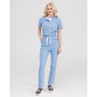 Изображение  Women's medical overalls Dallas blue with white stitching s. 42, "WHITE ROBE" 127-333-669, Size: 42, Color: blue light