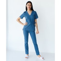 Изображение  Women's medical suit Rio blue s. 46, "WHITE ROBE" 135-322-707, Size: 46, Color: blue