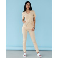 Изображение  Women's medical suit Rio beige s. 44, "WHITE ROBE" 135-367-715, Size: 44, Color: beige