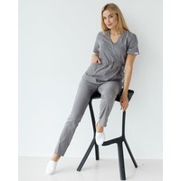 Изображение  Women's medical suit Rio gray s. 44, "WHITE ROBE" 135-328-707, Size: 44, Color: grey