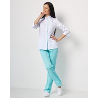 Изображение  Women's medical suit Sakura white-mint s. 40, "WHITE ROBE" 124-399-678, Size: 40, Color: white-mint