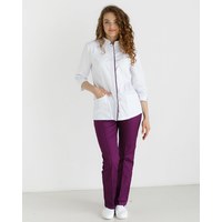 Изображение  Women's medical suit Sakura white-violet s. 40, "WHITE ROBE" 124-346-678, Size: 40, Color: white-purple