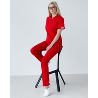 Изображение  Women's medical suit Topaz red river. 40, "WHITE ROBE" 137-339-705, Size: 40, Color: red