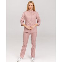 Изображение  Women's medical suit Sakura purple river. 40, "WHITE ROBE" 124-401-678, Size: 40, Color: lilac