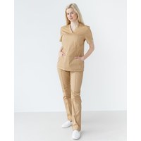 Изображение  Women's medical suit Topaz sand river. 40, "WHITE ROBE" 137-323-705, Size: 40, Color: sand