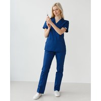 Изображение  Women's medical suit Topaz blue s. 40, "WHITE ROBE" 137-322-705, Size: 40, Color: blue