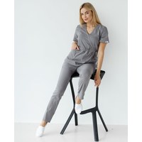 Изображение  Women's medical suit Rio gray s. 52, "WHITE ROBE" 135-328-707, Size: 52, Color: grey