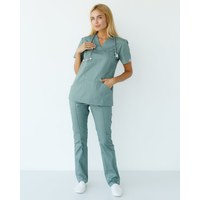 Изображение  Women's medical suit Topaz olive river. 40, "WHITE ROBE" 137-327-705, Size: 40, Color: olive