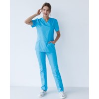 Изображение  Women's medical suit Topaz cobalt river. 40, "WHITE ROBE" 137-439-705, Size: 40, Color: cobalt