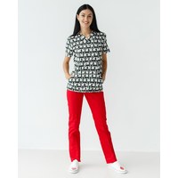 Изображение  Medical suit with print for women Topaz Cats black s. 40, "WHITE ROBE" 138-341-568, Size: 40, Color: cats black