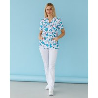 Изображение  Medical suit with print for women Topaz Teeth smile s. 40, "WHITE ROBE" 138-324-626, Size: 40, Color: teeth smile