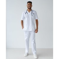 Изображение  Medical suit for men Granite white s. 46, "WHITE ROBE" 130-324-710, Size: 46, Color: white