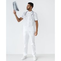 Изображение  Men's medical suit Boston white s. 54, "WHITE ROBE" 129-324-679, Size: 54, Color: white