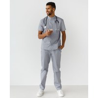 Изображение  Medical suit men's Boston gray s. 56, "WHITE ROBE" 129-328-679, Size: 56, Color: grey
