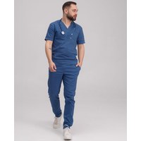 Изображение  Medical suit for men Marseille blue s. 52, "WHITE ROBE" 353-322-708, Size: 52, Color: blue