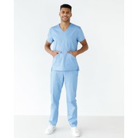 Изображение  Medical suit for men Milan blue s. 54, "WHITE ROBE" 134-333-708, Size: 54, Color: blue light