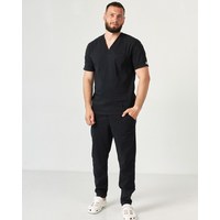 Изображение  Medical suit for men Marseille black s. 56, "WHITE ROBE" 353-321-708, Size: 56, Color: black