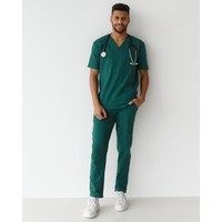Изображение  Medical suit for men Marseille green s. 48, "WHITE ROBE" 353-350-708, Size: 48, Color: green