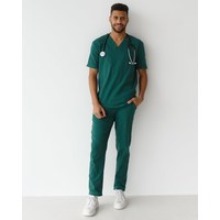 Изображение  Medical suit for men Marseille green s. 54, "WHITE ROBE" 353-350-708, Size: 54, Color: green