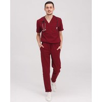 Изображение  Medical suit for men Marseille Marsala s. 46, "WHITE ROBE" 353-326-708, Size: 46, Color: marsala