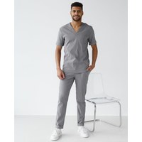Изображение  Medical suit for men Marseille gray s. 46, "WHITE ROBE" 353-328-708, Size: 46, Color: grey