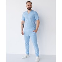 Изображение  Medical suit for men Marseille blue s. 50, "WHITE ROBE" 353-333-708, Size: 50, Color: blue light