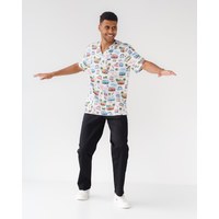 Изображение  Medical suit with print for men Granite Summer vibe black s. 54, "WHITE ROBE" 131-321-813, Size: 54, Color: black