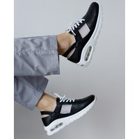 Изображение  Medical shoes sneakers with open heel black-white Air sole s. 40, "WHITE ROBE" 418-362-720, Size: 40, Color: black white