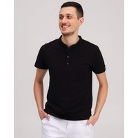 Изображение  Medical polo with stand-up collar, men's black. 2XL, "WHITE ROBE" 148-321-821, Size: 2XL, Color: black