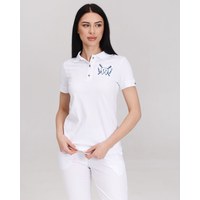 Изображение  Women's white medical polo with embroidery Zubik s. XL, "WHITE ROBE" 147-324-636, Size: XL, Color: white