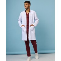 Изображение  Medical robe for men Amsterdam white-gray +SIZE s. 60, "WHITE ROBE" 154-366-755, Size: 60, Color: white