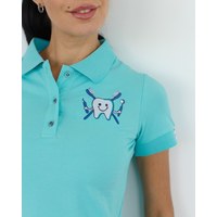 Изображение  Medical polo for women menthol with embroidery Zubik s. XL, "WHITE ROBE" 147-441-636, Size: XL, Color: menthol